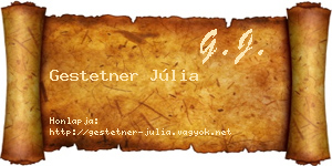 Gestetner Júlia névjegykártya